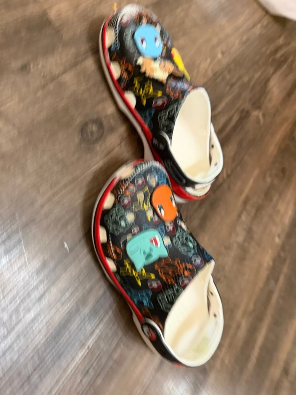 CROCS Kids Black Pokémon Clogs with Colorful Character Graphics